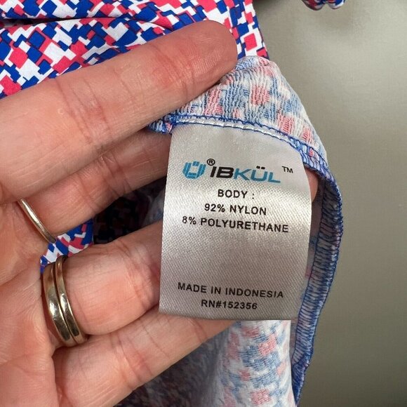 IBKul Chaos Short Sleeve Polo Mens Size Small Blue Pink Golf Cooling Active - Picture 8 of 9